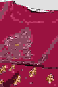 Wine Cotton Printed Short Kurti image number 1