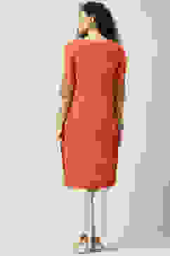 Burnt Orange Art Silk Straight Printed Kurta image number 4