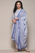 White Red Cotton Straight Suit Set image number 7