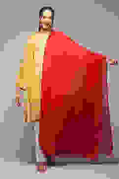 Red Cotton Blend Printed Dupatta image number 2