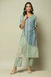 Ice Blue LIVA Straight Printed 2 Piece Set image number 1