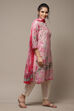 Powder Blue Cotton Straight Kurta Pants Suit Set image number 4
