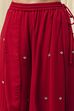 Red Embroidered Straight Suit Set image number 2