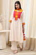 White Rayon Gathered Kurta Palazzo Suit Set image number 6