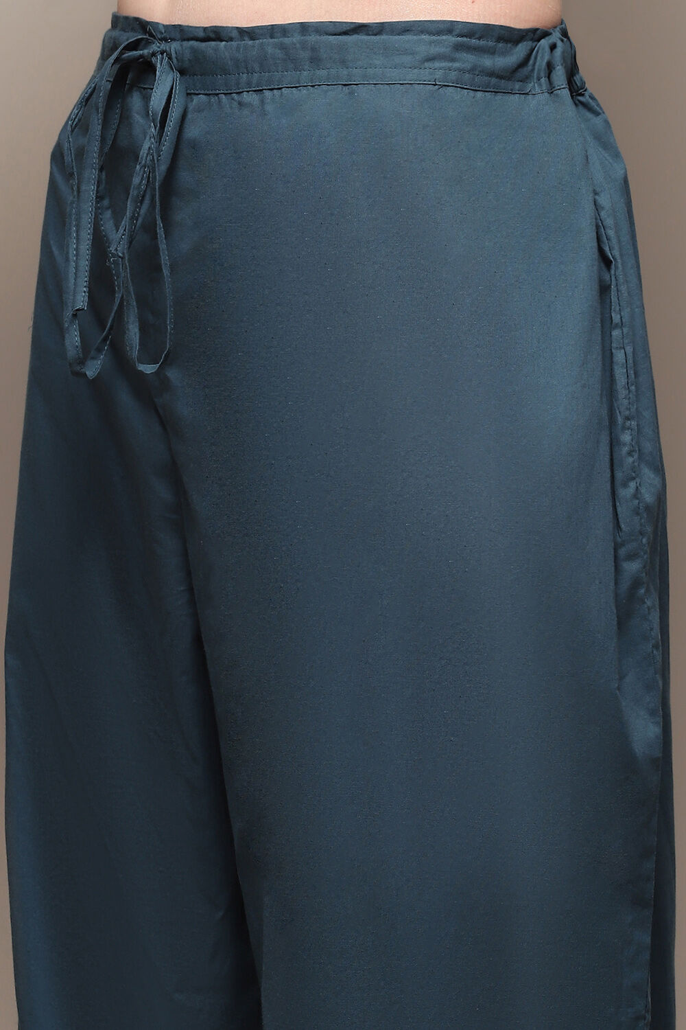 Blue Cotton Straight Kurta Palazzo Suit Set image number 2