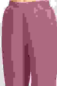 Mauve Linen Digital Print Unstitched Suit Set image number 3