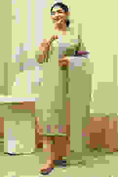 Beige Tissue Printed Unstitched Suit Set image number 7