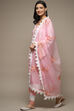 Light Pink Muslin Lace Unstitched Suit Set image number 6