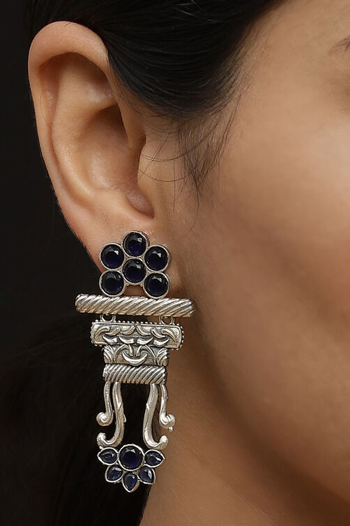 Oxidized Blue Earrings image number 1