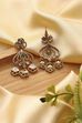 Green Brass Gold-Plated Drop and Dangler Earrings image number 2