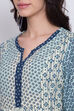 Blue Viscose Cotton A Line Fusion Wear 2 Piece Set image number 1