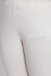 Off White Cotton Lycra Solid Leggings image number 1