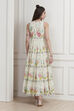 Off-White Cotton Printed Tiered Dress image number 3