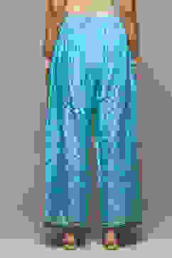 Blue LIVA Relaxed Palazzo image number 3