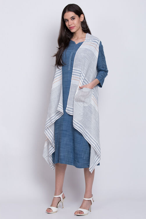 Blue Cotton Two Piece Set image number 4