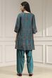 Brown Printed Straight Suit Set image number 4