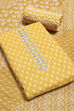 Mustard Cotton Blend Unstitched Suit Set image number 4