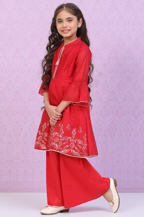 Sky Blue Art Silk Kalidar Printed Kurta Set image number 3