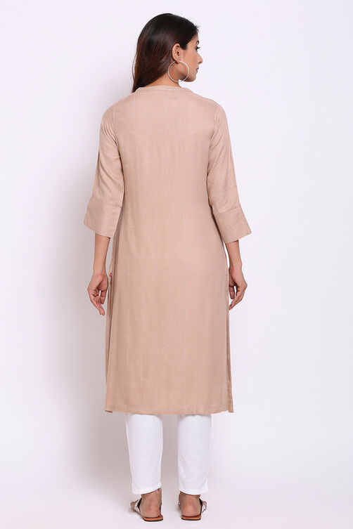 Aqua Rayon Straight Kurta image number 5
