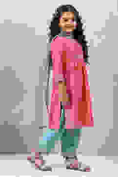 Peach Art Silk Straight Kurta Salwar Suit Set image number 5