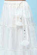 White Poly Chanderi Mirror Work Tiered Lehenga Set image number 2