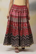 Red Straight Art Silk Skirts image number 3