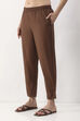 Brown Cotton Slim Pant image number 2