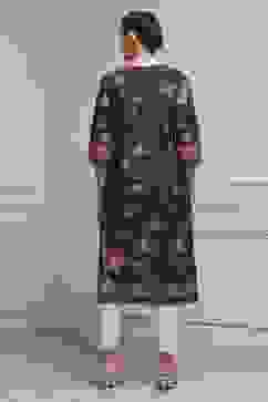 Black Cotton Floral Printed Straight Kurta image number 3