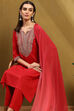 Cherry Red Bandhani Printed Straight Suit Set image number 8