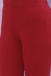 Red Art Silk Girls Flared Kurta Churidar Suit Set image number 6