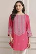 Pink Printed Short Kurta image number 0