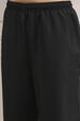 Black Textured Straight Kurta Pants Set image number 2