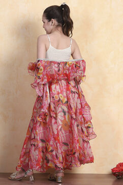 Off White Polyester Lehenga Set image number 5