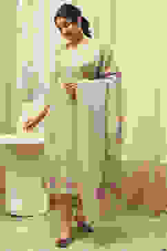 Beige Tissue Printed Unstitched Suit Set image number 4