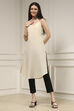 Ivory Viscose A-Line Printed Kurta image number 5