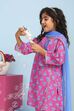 Blue Cotton Printed Straight Suit Set image number 7