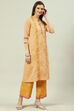 Teal Cotton A-Line Kurta Palazzo Suit Set image number 3