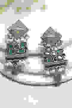 Green Brass Drop & Danglers image number 0