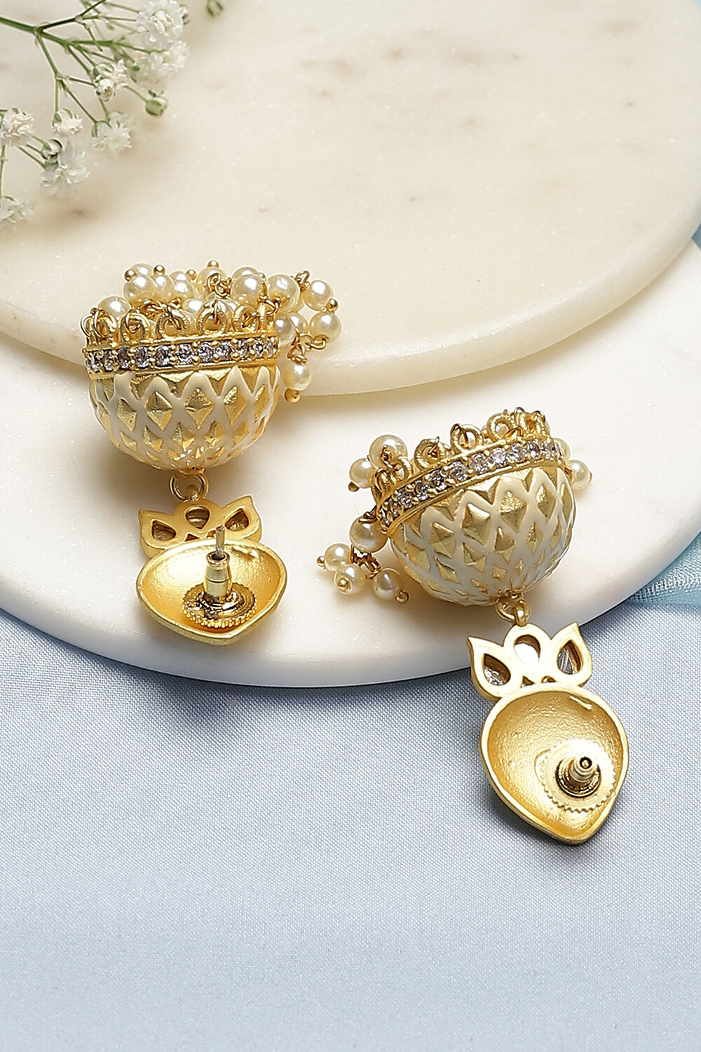 Gold Brass Earrings image number 2