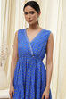 Blue Cotton Printed Tiered Dress image number 1