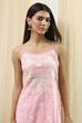 Pink Cotton Floral Strappy Straight Suit Set image number 1