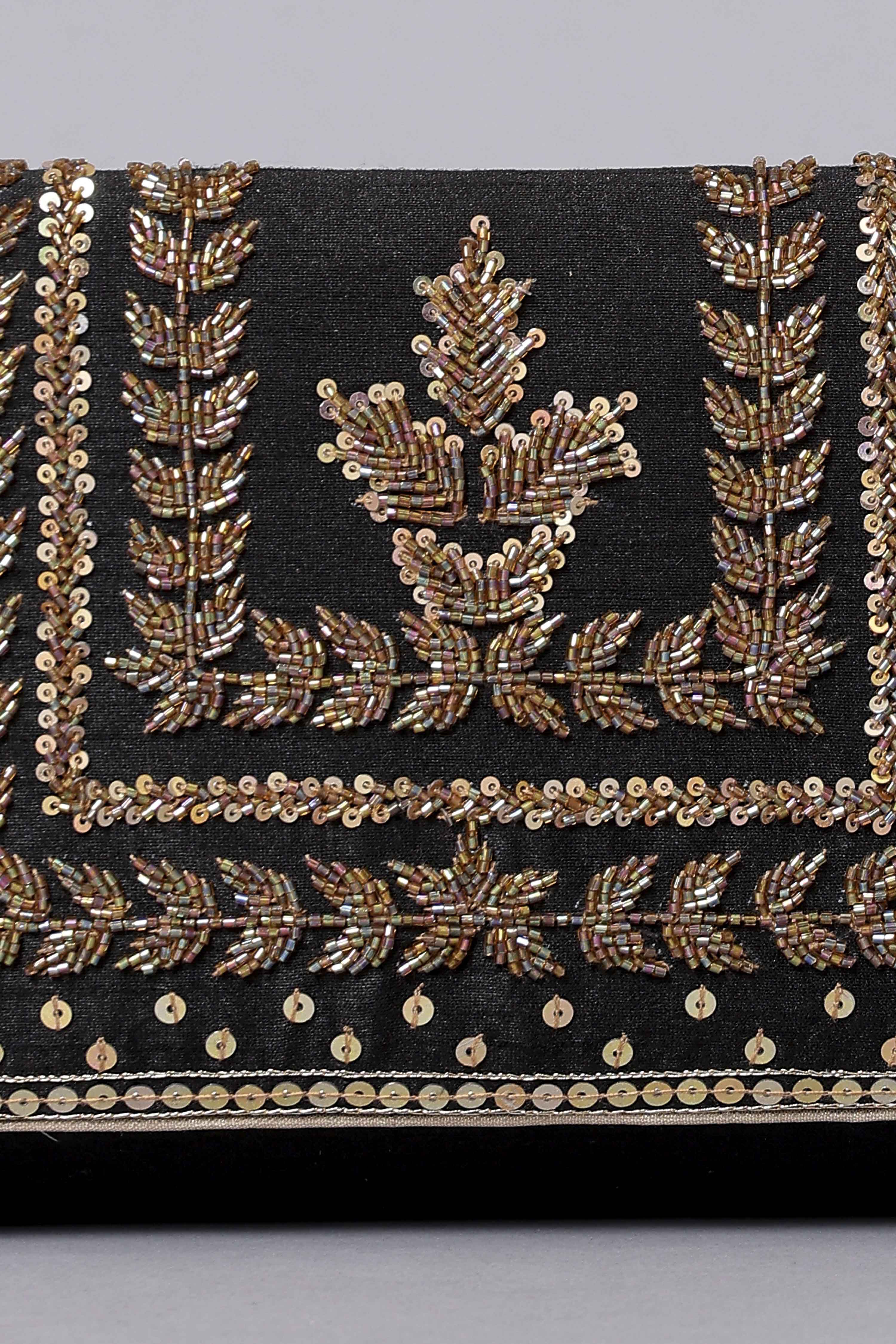 Black Zardosi-Inspired Clutch image number 1