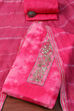 Yellow Organza Unstitched Suit set image number 0