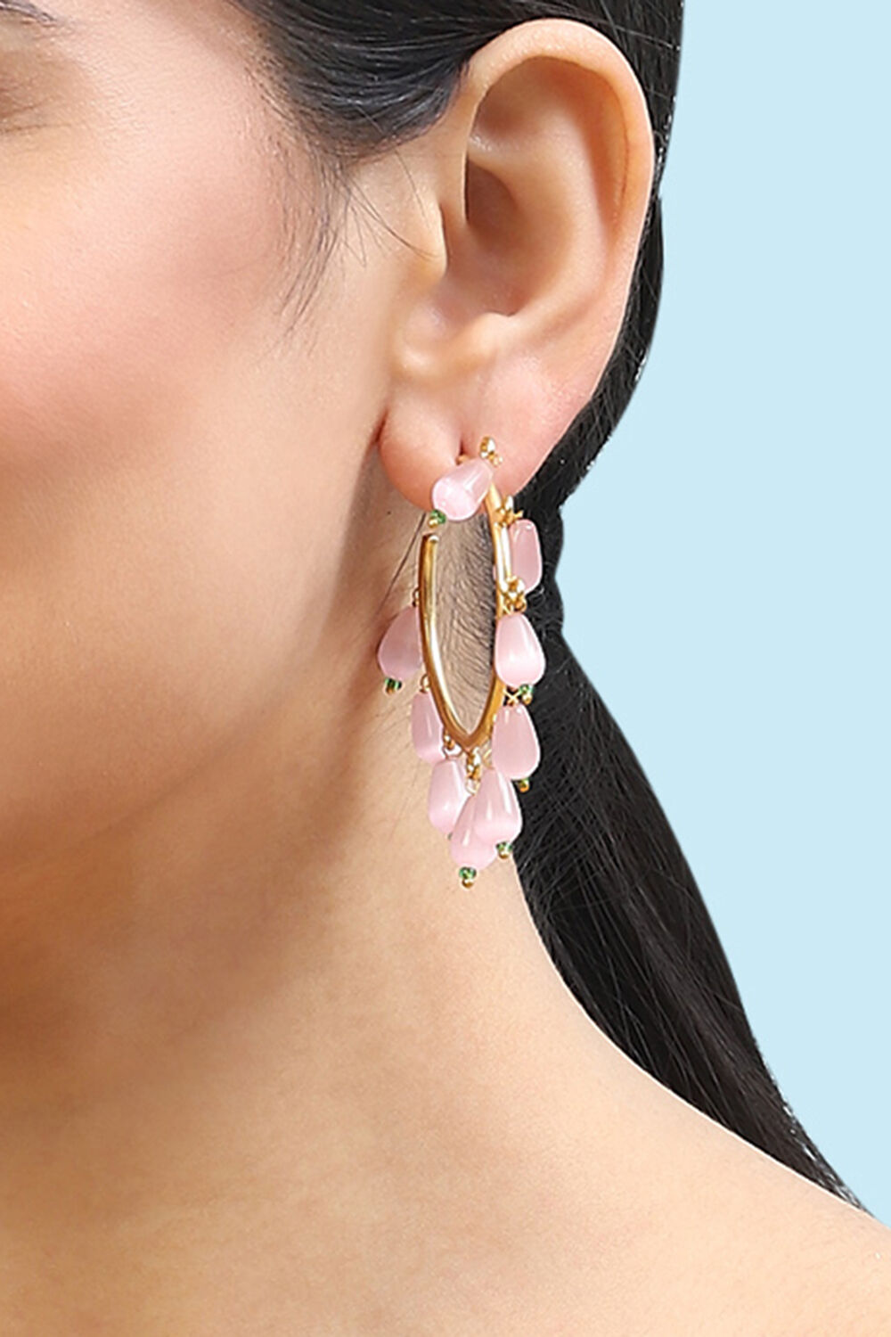 Pink Brass Earrings image number 1