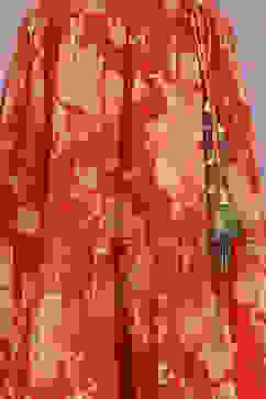 Orange Cotton Lehenga Set image number 3