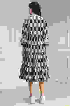 Black and White Cotton Tiered Dress image number 3