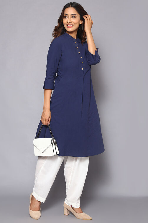 Off White Cotton Salwar image number 4
