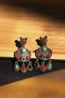 Multicolour Brass Stone Studded Drop Earrings image number 0