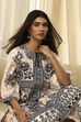Beige and Brown Pure Cotton Printed Kurta Set image number 7