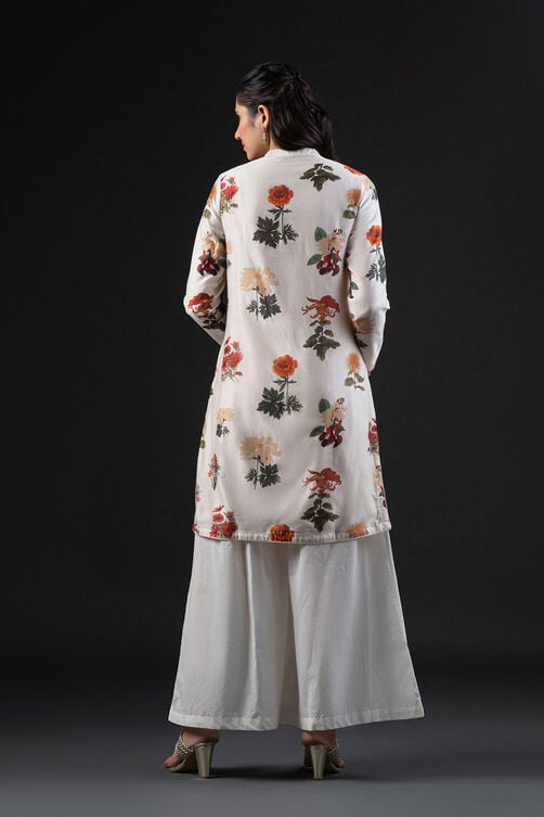Rohit Bal Off White Cotton Silk Straight Printed Kurta Set image number 4